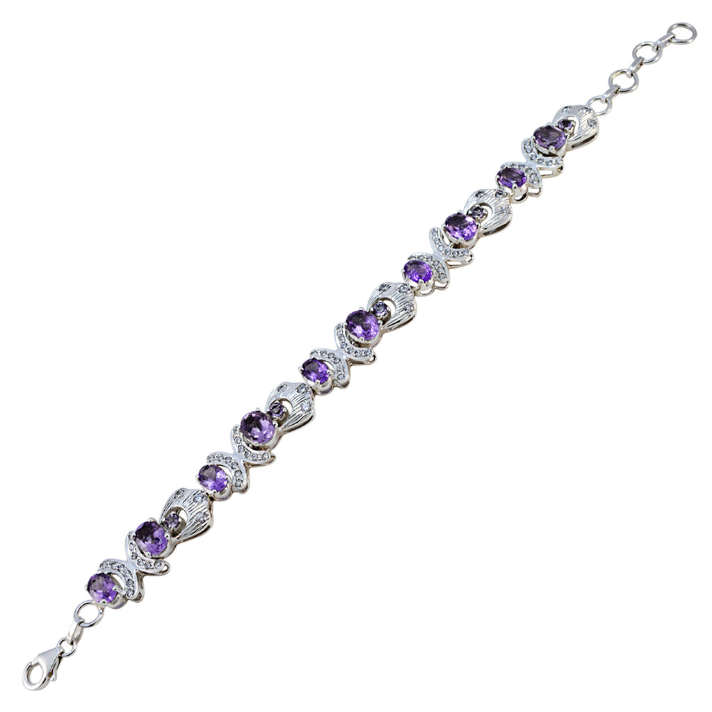 Amethyst Pride Parade Hamburg Eye-catching Purple 925 Silver Tennis Bracelet