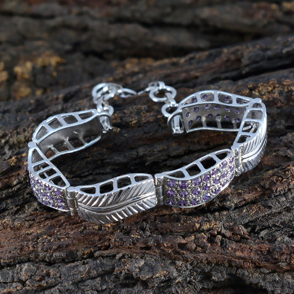 Amethyst Chanoeka Versatile Purple Silver Tennis Bracelet