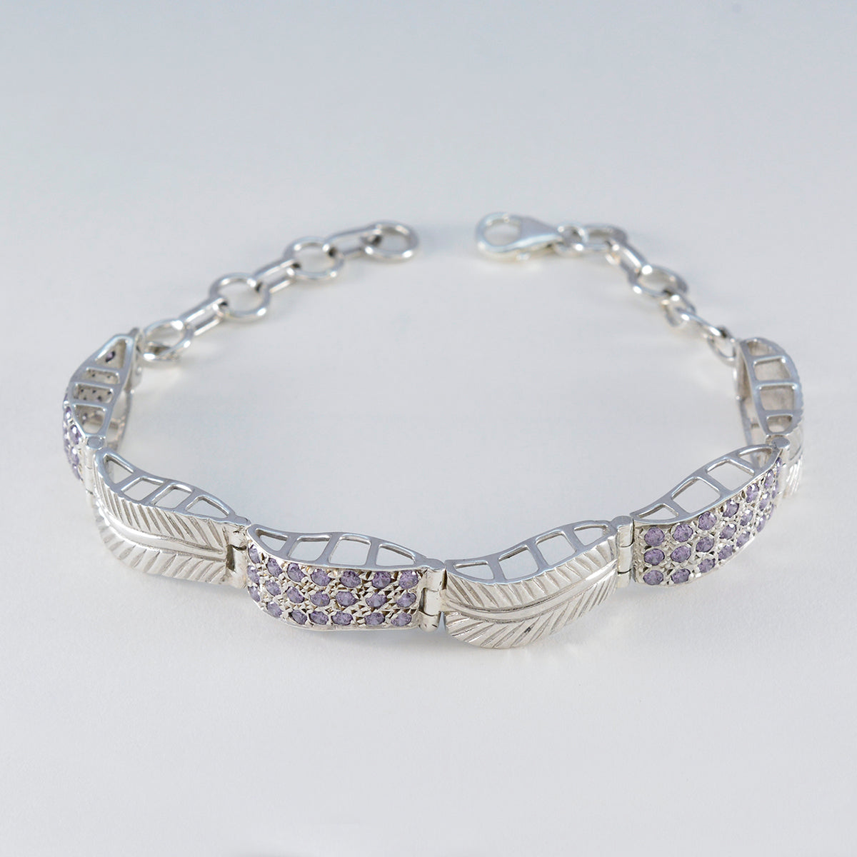 Bracelet de tennis polyvalent en argent violet Chanoeka avec améthyste Image secondaire du produit