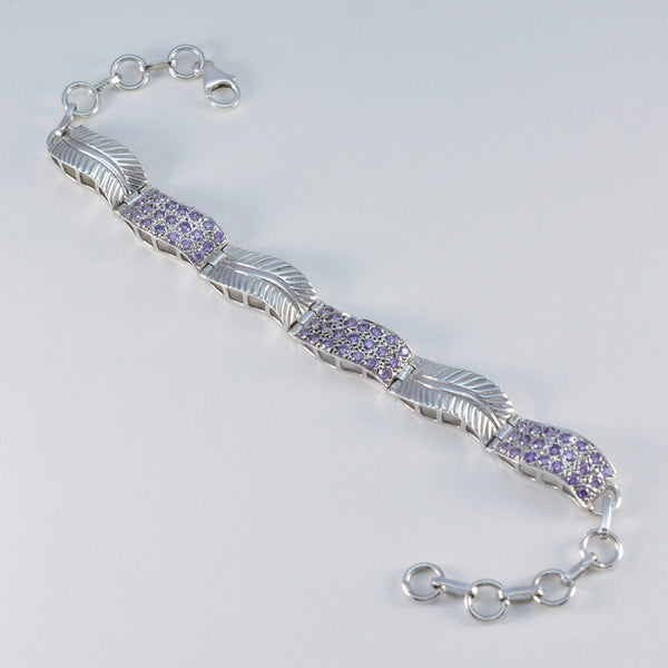 Amethyst Chanoeka Versatile Purple Silver Tennis Bracelet
