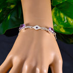 Amethyst Cheeseburger Day Featherlight Purple Sterling Silver Links Bracelet