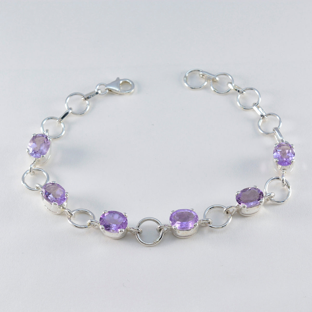 Amethyst Beginning of Summer Slim Purple 925 Silver Links Bracelet Secondary image