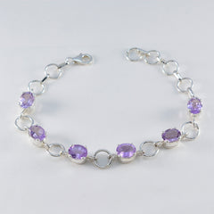 Bracciale sottile in argento 925 viola con maglie in ametista "Inizio dell'estate"