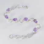 Amethyst Beginning of Summer Slim Purple 925 Silver Links Bracelet
