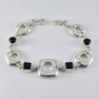 Black Onyx Christmas Classic Black Silver Links Bracelet