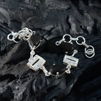 Black Onyx Christmas Day Slim Black Sterling Silver Links Bracelet