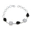 Black Onyx Christmas Day Slim Black Sterling Silver Links Bracelet