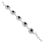 Black Onyx Christmas Eve Eye-catching Black 925 Silver Links Bracelet