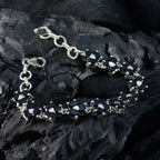 Black Onyx Cinco de Mayo Mid-weight Black 925 Silver Links Bracelet