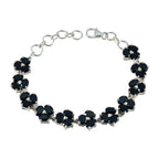 Black Onyx Cinco de Mayo Mid-weight Black 925 Silver Links Bracelet