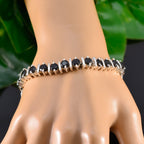 Black Onyx Clean Your Desk Day Tiny Black Silver Tennis Bracelet