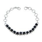 Black Onyx Clean Your Desk Day Tiny Black Silver Tennis Bracelet