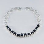 Black Onyx Clean Your Desk Day Tiny Black Silver Tennis Bracelet