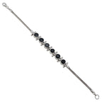 Black Onyx Click Frenzy Glow Slim Black Sterling Silver Tennis Bracelet