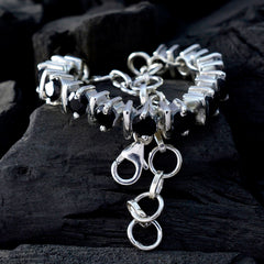 Black Onyx Click Frenzy Mayhem Minimal Black 925 Silver Tennis Bracelet