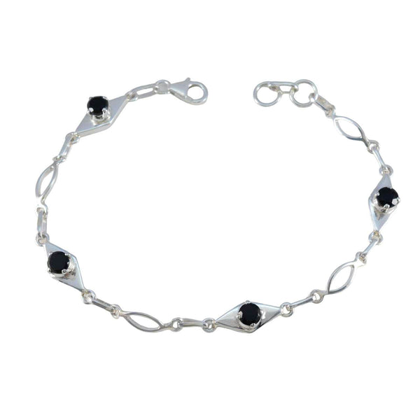 Coachella Featherlight Armband mit schwarzen Onyx-Gliedern in Schwarz und Silber
