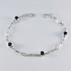 Black Onyx Coachella Featherlight Black Silver Links Bracelet