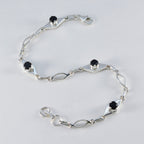 Black Onyx Coachella Featherlight Black Silver Links Bracelet
