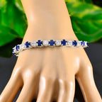 Blue Supphire CZ Cookie Day Versatile Blue Sterling Silver Tennis Bracelet
