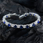 Blue Supphire CZ Cookie Day Versatile Blue Sterling Silver Tennis Bracelet
