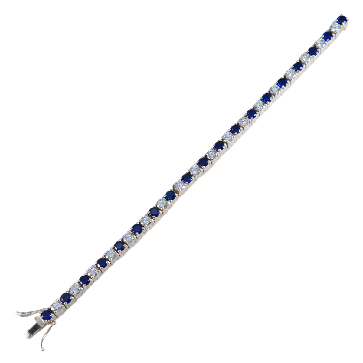 Blue Supphire CZ Cookie Day Versatile Blue Sterling Silver Tennis Bracelet