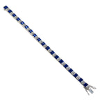 Blue Supphire CZ Couture Eye-catching Blue Sterling Silver Tennis Bracelet