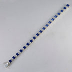 Blue Supphire CZ Couture Eye-catching Blue Sterling Silver Tennis Bracelet