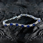 Blue Supphire CZ Cyber Monday Minimal Blue 925 Silver Tennis Bracelet