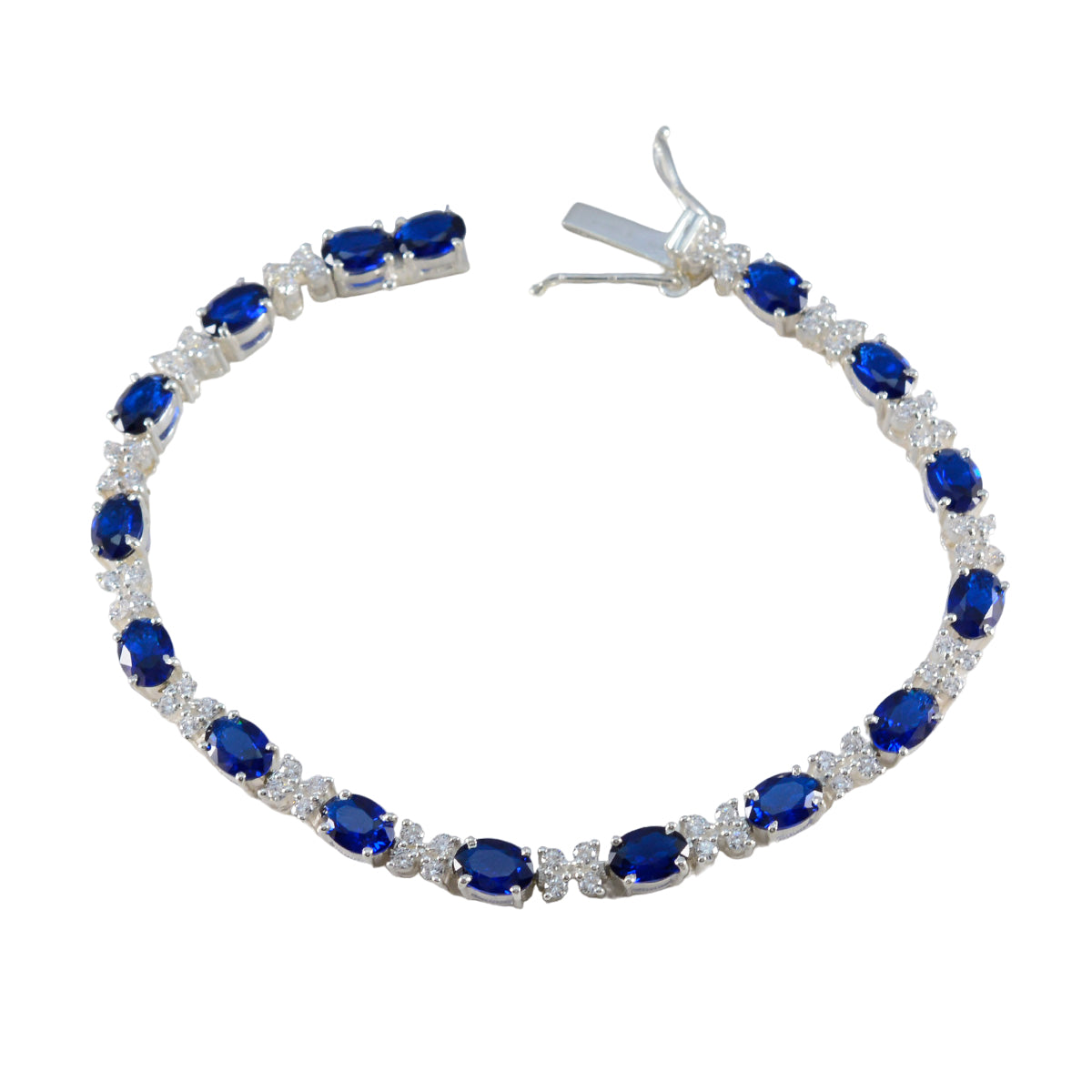 Blue Supphire CZ Cyber Monday Minimal Blue 925 Silver Tennis Bracelet