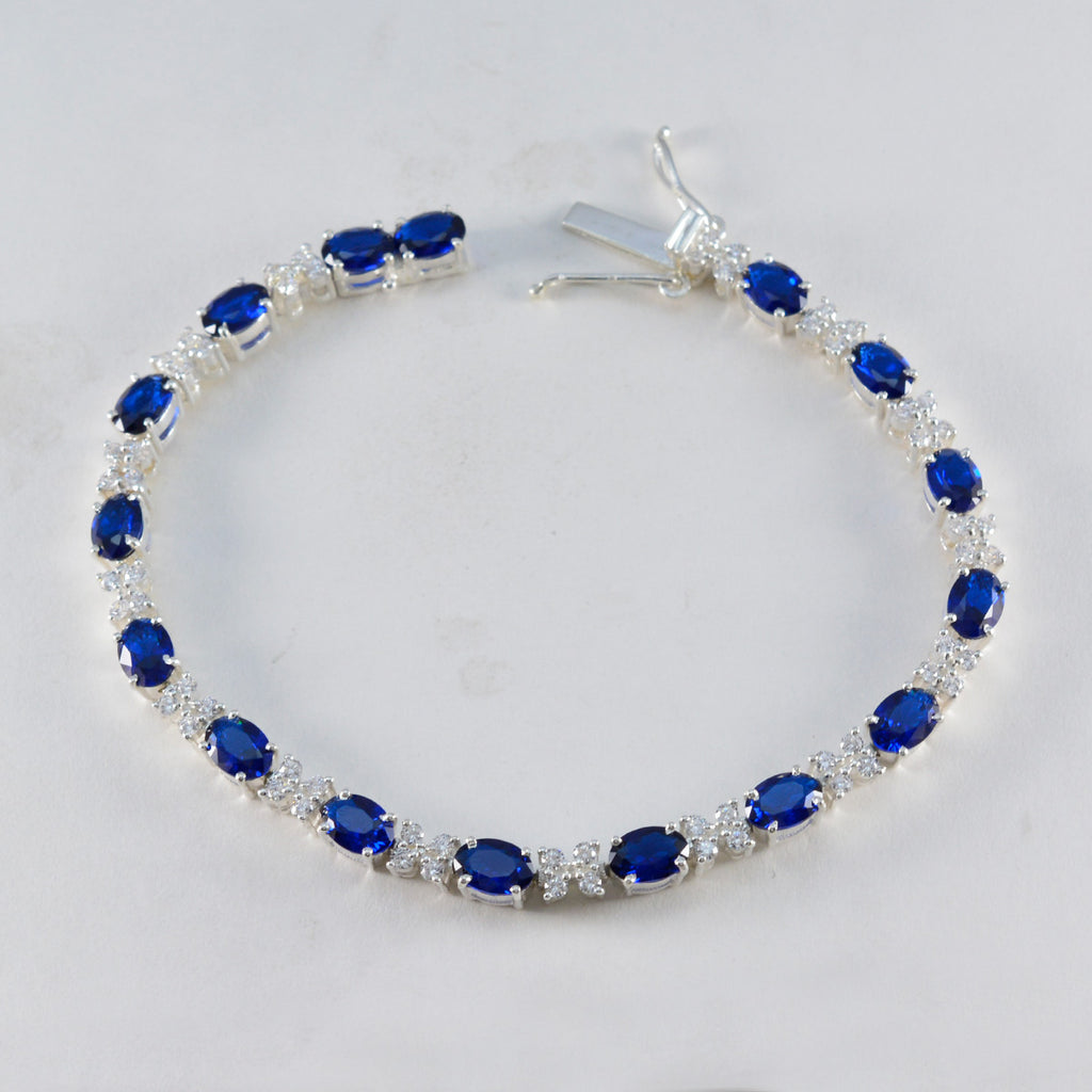 Bracciale tennis in argento 925 blu minimale con zirconi blu in supphire Cyber Monday