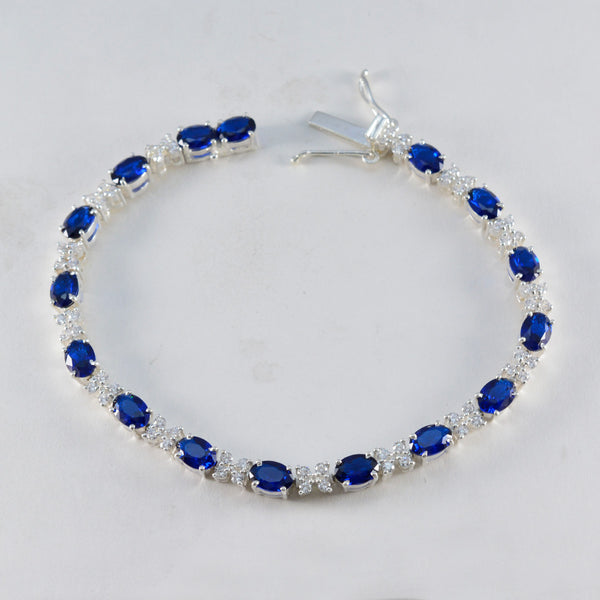 Bracciale tennis in argento 925 blu minimale con zirconi blu in supphire Cyber Monday
