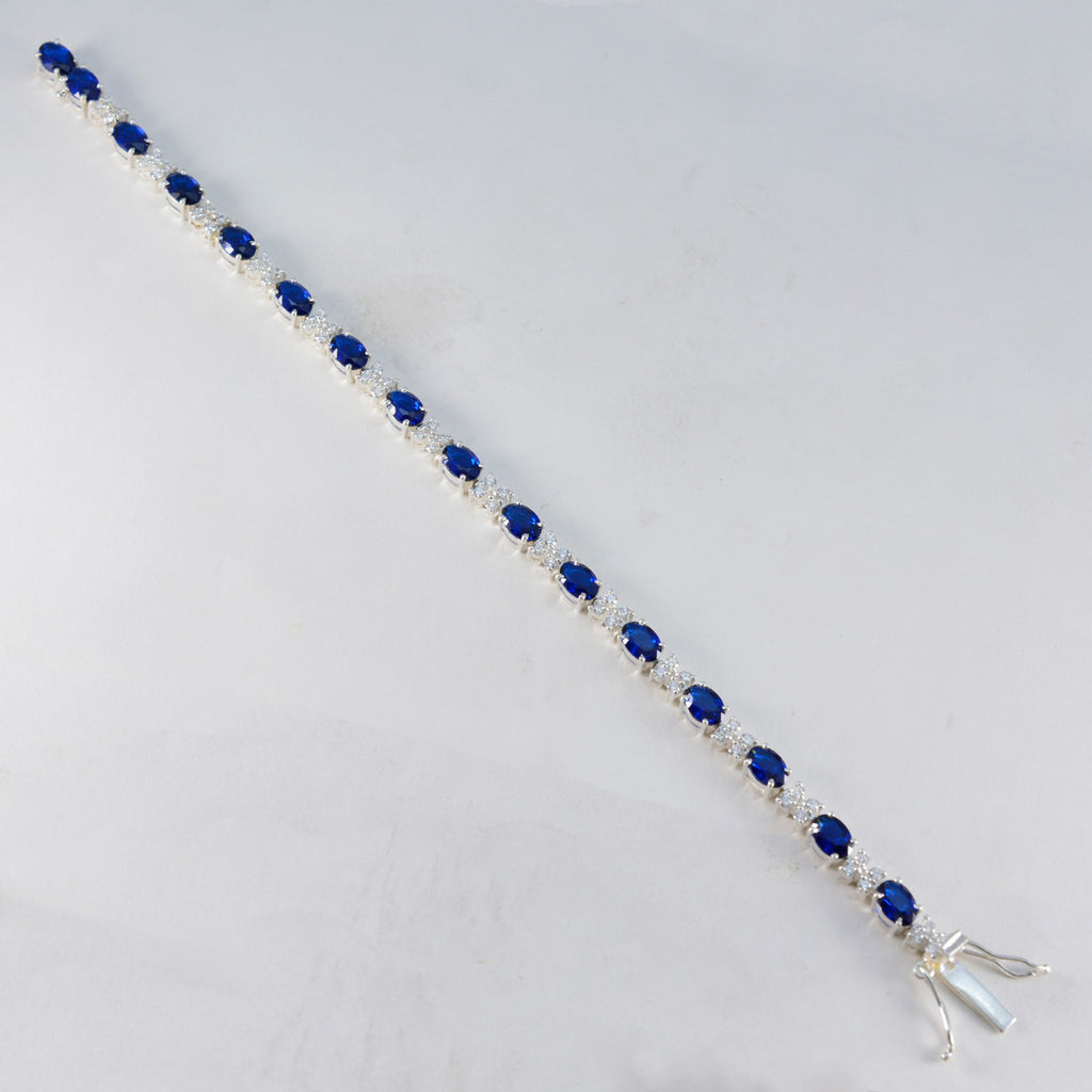 Bracciale tennis in argento 925 blu minimale con zirconi blu in supphire Cyber Monday