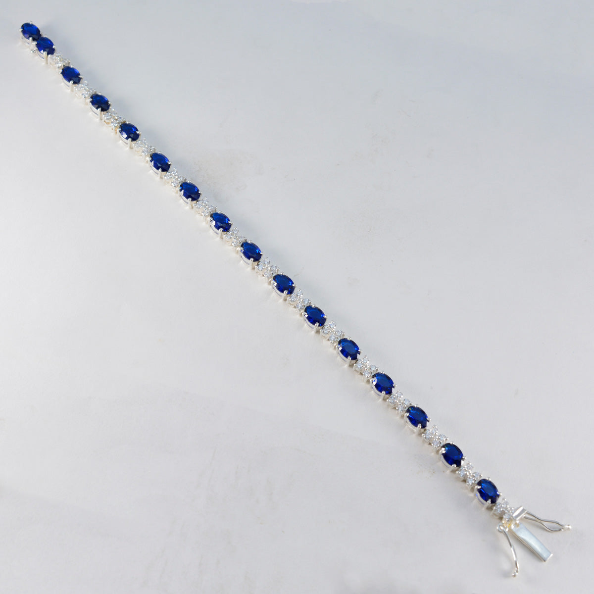 Blue Supphire CZ Cyber Monday Minimal Blue 925 Silver Tennis Bracelet