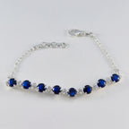 Blue Supphire CZ Daughters Day Featherlight Blue Sterling Silver Tennis Bracelet