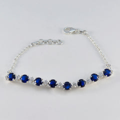 Blue Supphire CZ Daughters Day Featherlight Blue Sterling Silver Tennis Bracelet