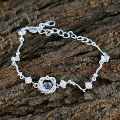 Bracelet chaîne en argent 925 bleu saphir CZ Jour de la bière allemande