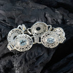 Blue Topaz Early May Bank Holiday Eye-catching Blue Sterling Silver Links Bracelet