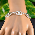 Blue Topaz Earth Day Minimal Blue 92.5 Silver Links Bracelet