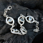 Blue Topaz Earth Day Minimal Blue 92.5 Silver Links Bracelet