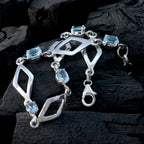 Blue Topaz Earth Hour Featherlight Blue Silver Links Bracelet