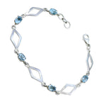 Blue Topaz Earth Hour Featherlight Blue Silver Links Bracelet