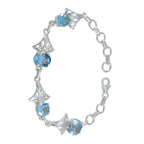 Blue Topaz Eat What You Want Day Featherlight Blue Sterling Silver Links Bracelet