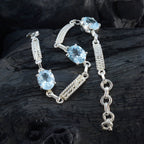 Blue Topaz End of Financial Year (EOFY) Slim Blue Sterling Silver Links Bracelet