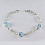 Blue Topaz End of Financial Year (EOFY) Slim Blue Sterling Silver Links Bracelet