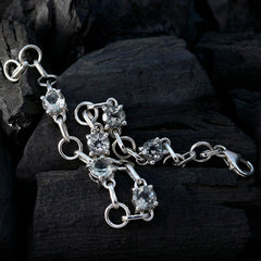 Blue Topaz End of Wintertime Delicate Blue Sterling Silver Links Bracelet