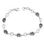 Blue Topaz End of Wintertime Delicate Blue Sterling Silver Links Bracelet