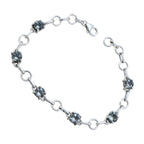 Blue Topaz End of Wintertime Delicate Blue Sterling Silver Links Bracelet
