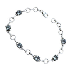 Blue Topaz End of Wintertime Delicate Blue Sterling Silver Links Bracelet