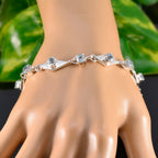 Blue Topaz Everyday Featherlight Blue 925 Silver Links Bracelet