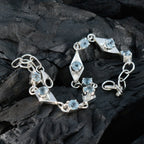 Blue Topaz Everyday Featherlight Blue 925 Silver Links Bracelet